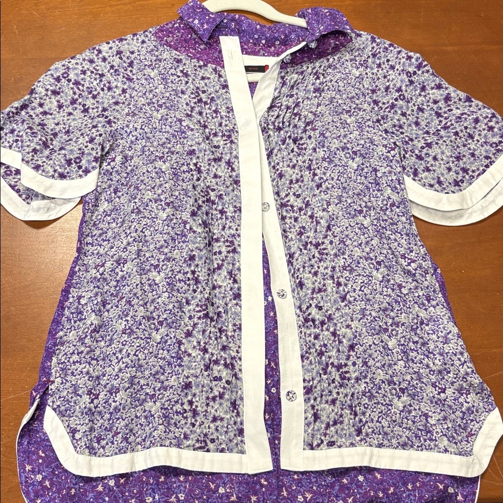 Purple Floral Women's Blouse